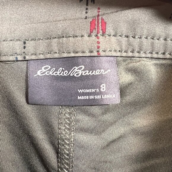 Eddie Bauer Skort Skirt SIZE 8 Adventurer 2.0 Olive Green Print UPF 50 Stretch - Picture 3 of 9